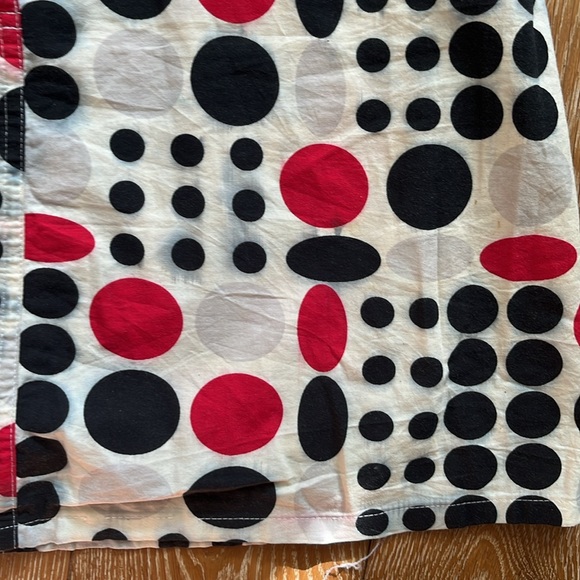 ABS by Allen Schwartz, miniskirt, polkadots, cotton, red, white and black size 8 - Picture 8 of 9